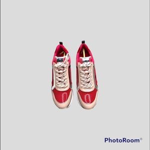 Michael Kors Maddie Sneakers.  Red, pink and silver.